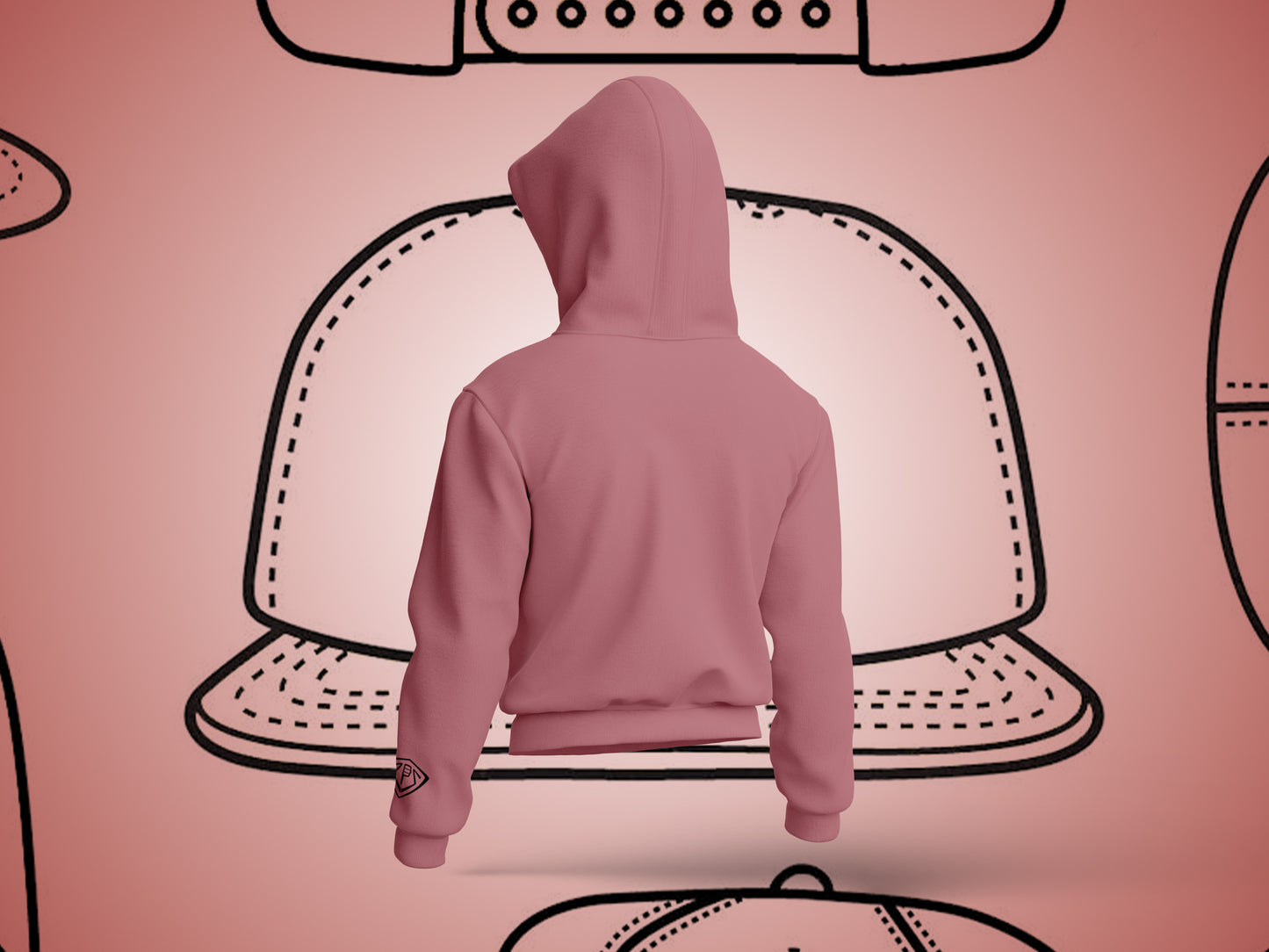 Mens StackHats Hoodie - Pink with Black Logo